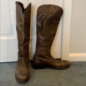 Distressed cowboy boots